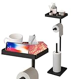 Toilettenpapierhalter-Ständer – Papierrollenhalter, Badezimmer-Toilettenpapierständer | Glatter abnehmbarer Taschentuchrollenständer mit Aufbewahrungsregal, Papierrollenhalter für Küche und Badezimmer