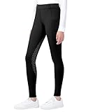 Harrison Howard Reithose für Kinder, Doppeltasche, Silikon, Vollbesatzreithose, Reithose, Schwarz, XL
