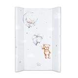 Wickelunterlage Wickelauflage Keil 70x47 cm - Wickeltischauflage für Babys abwaschbare und wasserdichte Wickelmulde ideal für Babybett und Wickeltisch Teddybären Motiv B