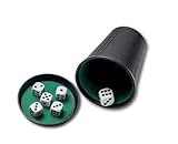 Noris 606152776 Würfelbecher Set mit 6 Würfeln, vielseitig einsetzbares Würfel-Set für Spieler ab 3 Jahren, grün