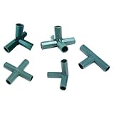 WRITWAA 5 Stück Gartenstangen Verbindungsset 16mm Kunststoff Gartenpfahlverbinder für Pflanzrahmen Verstellbar Grün Wiederverwendbar Flexibel für Gewächshaus Gartenpflege
