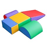 Generisch 5 Stück Schaumstoff Bausteine, weiches PU Leder Kleinkind Kletterspielzeug Softbausteine Riesenbausteine, Baby-Kletterspielzeug