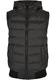 Urban Classics Garçon Boys Small Bubble Hooded Veste, black/black, 158-164 EU