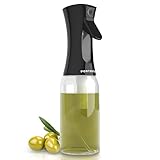 PORTENTUM Ölsprüher 300ml. Ölspray für die Küche Öl sprühflasche Olivenöl Spray Salat Öilspender für Speiseöl und Essigsprüher. Kochspray Gadget Airfryer für Öl und Zitrone, Glas