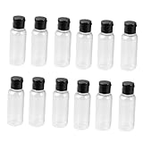 Gatuida 12 Stück Teiliges Nachfüllflaschen Transparente Kosmetikbehälter aus Langlebigem Material mit Schwarzem Klappverschluss Leicht Tragbar und Geeignet für Lotion und Flüssigkeiten