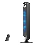 Dreo 20dB Turmventilator Leiser, 9M Windentfernung Ventilator mit Kühlung Fernbedienung, 9 Geschwindigkeitstufen 4 Modi, 90° Oszillierender Stand Ventilatoren für Schlafzimmer, Tower Fan mit 12H Timer