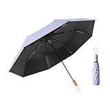 erised's bifrost Minimalistischer nordischer Stil Kleiner Sonnenschutz für Faltender Regenschirm 8 Rippen Reise Freien UV Schutz,Holzgriff,Koffer Kompakt Taschenschirm Damen und Kinder
