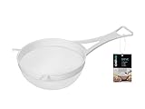 Chef Aid Großes 18 cm Nylon-Sieb in Weiß - Ideal zum Abtropfen, Filtern & Waschen von Gemüse, Obst, Salat usw. - BPA-frei, spülmaschinenfest