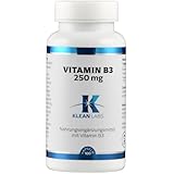 Klean Labs® - Vitamin B3 250 mg - 100 Kapseln - 250mg Vitamin B3 pro Kapsel aus Niacinamid & Nicotinsäure - hochdosiert, vegan, ohne Gentechnik, ohne Zusatzstoffe - in Deutschland hergestellt