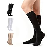 Geschlossenem Zehenbereich Stützstrümpfe,Kompressionsstrümpfe Damen&Herren,Sport Kompressionsstrümpfe,kniestrümpfe,Einfarbig,für Sport,Laufen,Flug,Reise,Joggen,Radsport,Schwarz,L/XL