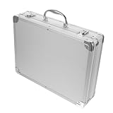 HOMSFOU Stoßsichere Instrumentenbox Werkzeugkoffer Für Herren Aktentasche Aus Metall Aktentaschen Für Männer Hart Aktenkoffer Aus Aluminiumlegierung Aktentaschen Herren Mdf Silver
