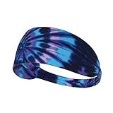 LAZIRO Lila Batikdruck, breites Stirnband, bequem, weich, elastisch, für den Alltag, Yoga, Pride-Edition, bequeme Stirnbänder