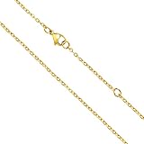 Goldkette Damen Ohne Anhänger 925 Silber Gold Ankerkette Kette Gold Halskette Sterlingsilber Vergoldet Breite Verlängerte Silberkette Goldkette 40cm 45cm 50cm 55cm dünne Feine Glod kette Lang kette