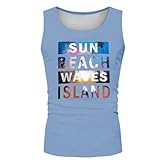 SUPTTING Herren Tanktop Muskelshirt Ärmellos Rundhalsausschnitt Sommer Oberteil Vintage Retro, Lässig Urlaubsfeeling, Strand Top Spruch-Druck Freizeitshirt für Strandurlaub Sommerfest