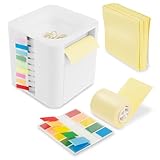 240 Pcs Z-notes weiß Desk Organizer mit 10m Notizrolle Z-notes Pro Abroller Super Sticky Schreibtisch Organizer Spender Note Holder