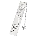 Bewudy Katzen Lesezeichen für Damen, Metall Lesezeichen für Buchliebhaber, Metall Buch Lesezeichen mit Katzen Anhänger Bookmark Seitenmarker für Leseliebhaber Geschenk für Studenten Lehrer(1)
