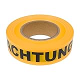 PROlac Beschriftungen Trassenwarnband 75m Länge x 40mm Breite - Achtung Kabel Schwarz/Gelb Trassenband Warnband Erdkabel