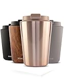 MAMEIDO Thermobecher 350ml Rosé Quartz - Kaffeebecher aus Edelstahl doppelwandig isoliert, auslaufsicher - Coffee to go Becher für Kaffee & Tee