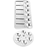 HIAKDOFT 2 Stück Aluminium Fächern Silberne Mischpalette für Aquarell Pigmentfarben Langlebige Malpalette für Künstler Hobby Bastelbedarf