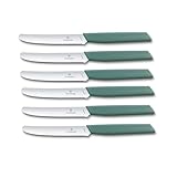 Victorinox Swiss Modern Tomaten- & Tafelmesser Sage | 6er Set | 11 cm Wellenschliff-Klinge aus rostfreiem Stahl | ergonomischer Kunststoffgriff | spülmaschinengeeignet | ideal für Obst & Gemüse