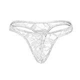 Unterwäsche Spitze Damenunterwäsche volle Herren-Unterwäsche mit reizvollen reizvollen Riemen Crossplay Sexy (White, One Size)