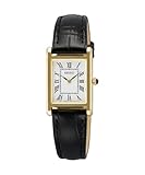 Seiko Klassik Armbanduhr für Damen in der Farbe Schwarz mit Armband aus Leder, Wasserdichtigkeit: 5 bar, Gehäusedurchmesser: 19,6 mm, SWR108P1
