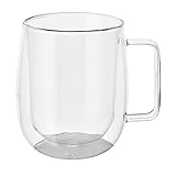 BERGNER COFFEE & TEA LOVERS - Doppelwandiger Becher 440ML Borosilikat - Wärmeschutz für heiße und kalte Getränke - Modernes Design - Nicht spülmaschinenfest