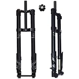 1-1/8' Gerades Rohr MTB Bike Upside-Down-Gabel 26 27.5 29 Zoll Fahrrad Doppelschultergabel Federweg 200mm Achse 15mm Stoßfest Mit Zugstufeneinstellung