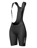 LAMEDA Fahrrad Trägerhose Fahrradhose Damen Kurz Gepolsterte Bib Shorts Sommer Atmungsaktiv Elastisch Radhose für Radfahren Rennrad Schwarz XXL