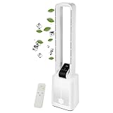Turmventilator sehr leise Ventilator DC Motor Fernbedienung Oszillierend LED-Display 3 Modi 12 Stufen Tower-Ventilator Säulenventilator Standventilator Luftkühler 15h Timer Tower Fan (Granada White)