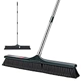 Eukue Straßenbesen, 60cm Große Besen mit Stiel Draußen, Gartenbesen mit Abnehmbar Bürstenkopf, Strassenbesen kehrbesen mit Langer Stiel für Schulen, Fabriken, Gärten, Garagen