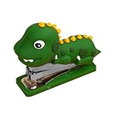 ELAYARD Kleiner Dinosaurier Hefter aus Silikon Wiederverwendbarer Bürohefter für Papier Tragbarer Mini tacker Dekorativer Hefter für Schule und Büro Praktisches Geschenk