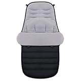 Geoyien Fußsack Kinderwagen, Fußsack Buggy, Fusssack Kinderwagen Baby Winter, Abnehmbar, Maschinenwaschbar, Rutschfest, Hält Babys im Winter Warm, Passend für die Meisten Kinderwagen (Schwarz 2)