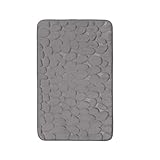 YQYCE WC Vorleger mit Ausschnitt, Badezimmerteppich, 40 x 60 cm, Dunkelgrau, Hochflor, rutschfeste Unterseite, Weiche Oberfläche, Ideal für Familien und Senioren