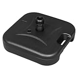 WOLTU Sonnenschirmständer 19 L, befüllbar mit Wasser oder Sand, Schirmständer aus HDPE, für Schirmstöcke Ø 32-38 mm, Sonnenschirmfuß viereckig, inkl. Adapterhülsen, Schwarz