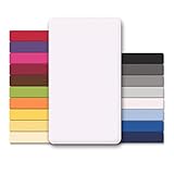 CelinaTex Jersey Topper Spannbettlaken Lucina 180x200-200x200cm Schnee weiß 100% Baumwolle gekämmt bis 12cm Matratzenhöhe Spannbettbezug, Leintuch, Bettlaken, elastisch, Strech, Oeko-Tex