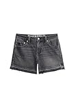 Superdry Damen Abgeschnittene Shorts mit mittlerer Leibhöhe Roseland Verwaschenes Schwarz
