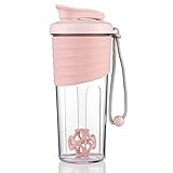 OUOUMUF Protein Shaker,shaker für proteinshakes- für super cremige Fitness Eiweiß Shakes,shaker proteinshaker 700ml - Langlebiger, Auslaufsicherer, Geruchsneutraler Shake Becher BPA-frei(Rosa)