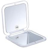 Generisch Kompakter Faltbarer Taschenspiegel Acryl 15 Fach Vergrößerung Quadratisch Kleiner Reisespiegel für Damen Handtasche