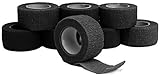 TapsTaps 8x Fingerpflaster, wasserfest, selbsthaftend, Fingerverband, Fingerkuppenpflaster, elastisch, Kinderpflaster, Tape, Fingerstrip, Verbandsmaterial Pflaster 2,5 cm breit, schwarz - 8 Rollen