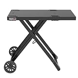 Royal Gourmet Grilltisch Klappbar Grillwagen für Gasgrill, Outdoor Grillständer für Tischgrill, Faltbarer Rollwagen mit Haken, Klapptisch zum Gasgrill GT2005-G Schwarz