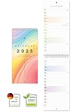 UNITURE® Kompakter Wandkalender 2025 schmal [12 x 50 cm] ideal für schmale Wände in Flur und Küche - Streifenkalender 2025 lang, Kalender 2025 lang und schmal, Küchenkalender, nachhaltig & schmierfrei