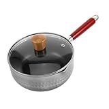 Ipetboom Milk Pot mit Deckel Korrosionsbeständiger Kochtopf aus Lebensmittelechtem Material Schnell Erhitzender Simmertopf Kompakt und Leicht zu Reinigen für Milch Suppe und Babynahrung