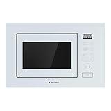 Aspes AMWI2800DGB Mikrowelle, 20 Liter, integrierbar, mit weißem Glasgrill, 800 W, Grill 1000 W, 8 Programme, Auftaufunktion, Innenbeschichtung, einfache Reinigung, Timer 95 min.