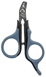 TRIXIE Krallenschere für kleine Hunde, Katzen, Kleintiere und Vögel - Edelstahl - gummierter Griff - 8 cm - schwarz/blau - 2373