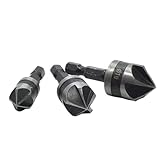Zuasdvnk Senkbohrer-Set | Entgratbohrer Mit Sechskantschaft,Robuste 90 Grad Senker zur Entgratung für Holzbearbeitung, Fräsen & Bauprojekte, 3-tlg. Set