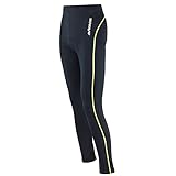 Airtracks Herren Thermo Fahrradhose Lang Winter Radhose Radlerhose Gepolstert - schwarz-neon - L