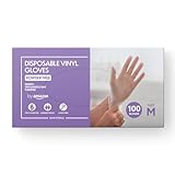 by Amazon - Einweg-Vinylhandschuhe, Größe M, 100er-Pack(Früher Marke Hevea)