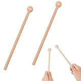 2 Stück Xylophon Schlägel,Holzschlägel für Kinder,Percussion Klangstab Holz,Glockenspielschlägel mit Holzgriff Rhythmus Sticks Trommelstöcke für Xylophon Glockenspiel Holzblock Glockenspiel