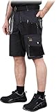 REIS FORECO-TS BJS Arbeitsshorts für Herren, Cargo-Shorts, Sicherheitsshorts, Arbeitsshorts, Garten-Shorts, Grau-Schwarz-Hellgrau, Größe: M